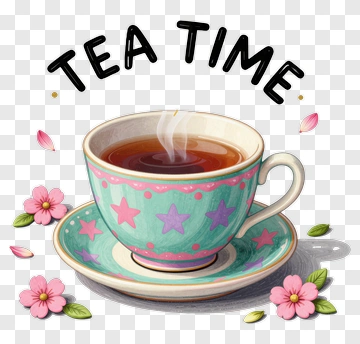 Tea Time With Cherry Blossoms PNG