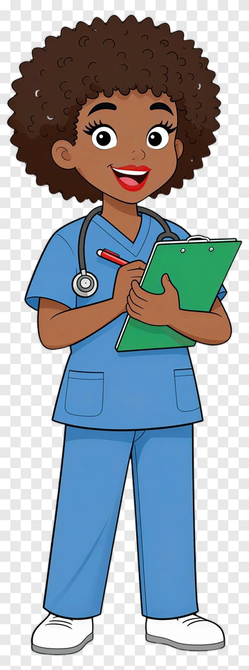 Smiling Nurse Holding Clipboard PNG