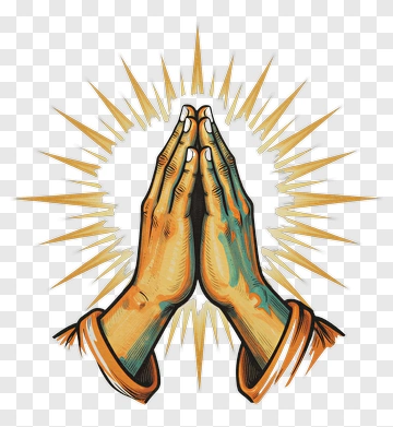 Praying Hands With Sunburst PNG