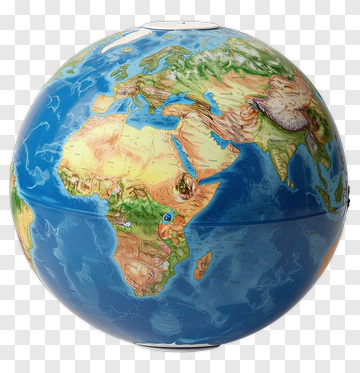 Globe With Detailed Continents And Oceans PNG