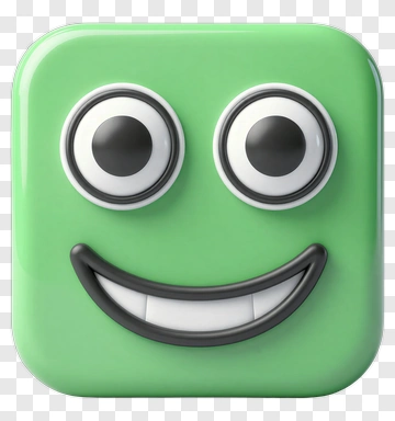 Green Smiley Emoji Icon PNG