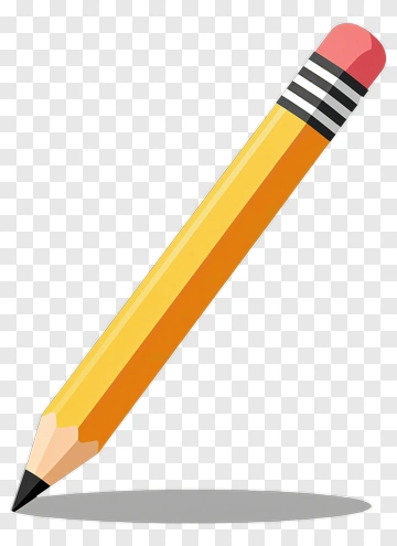 Yellow Pencil With Pink Eraser PNG