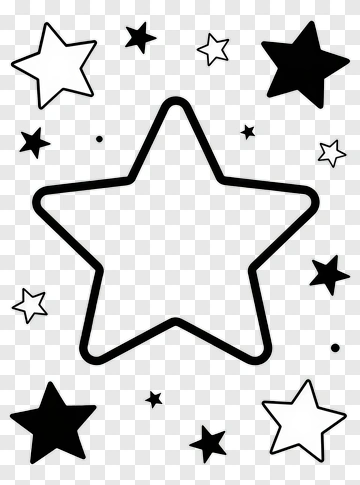 Large Star With Smaller Stars Around PNG