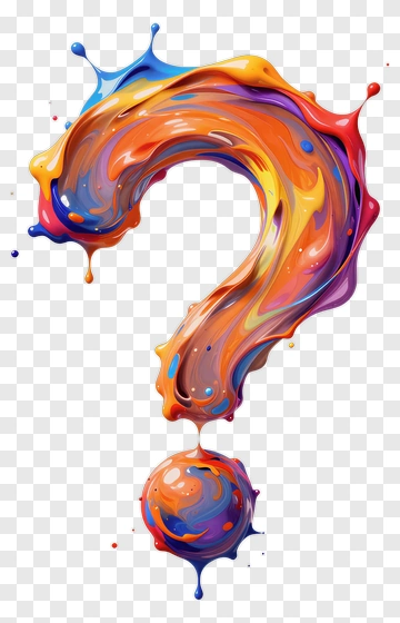 Colorful Question Mark Made Of Liquid Paint PNG