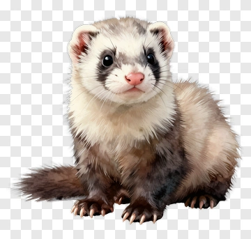 Watercolor Ferret PNG