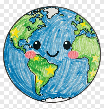 Cute Cartoon Earth With Smiling Face PNG