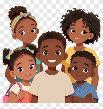 Happy Family Portrait Of Children And Parents PNG
