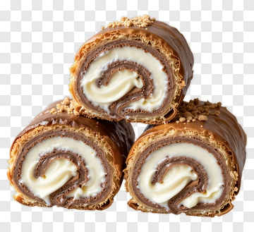Chocolate Roll Cake With Cream Filling PNG