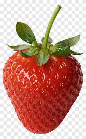 Fresh Strawberry With Green Leaf PNG