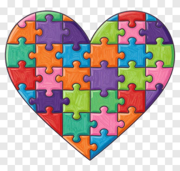 Colorful Heart Puzzle PNG