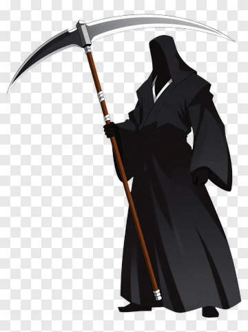 Death Reaper Holding Scythe PNG