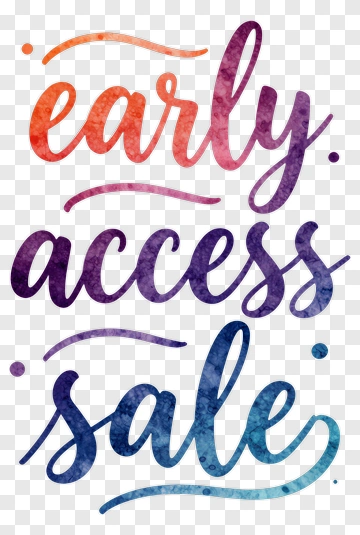 Early Access Sale Watercolor Font PNG