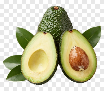 Fresh Avocado With Leaves PNG