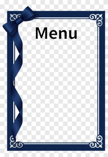 Blue Ribbon Menu Frame PNG