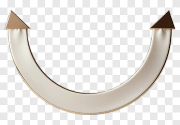 Curved Arrow With Gold And Brown Tips PNG