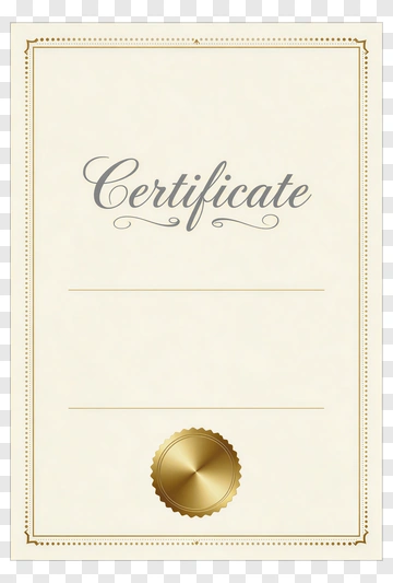 Certificate Template With Gold Seal PNG