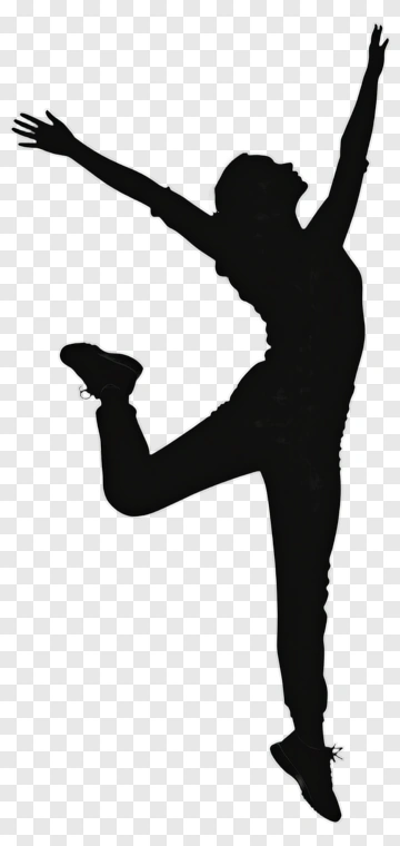 Silhouette Of A Jumping Person PNG