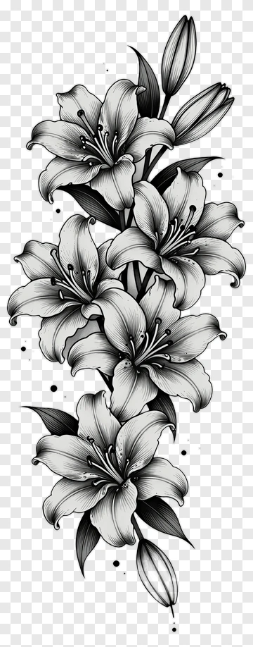 Lily Tattoo Design PNG