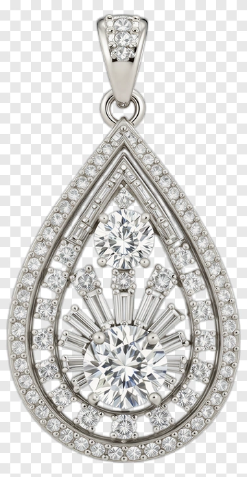 Teardrop Diamond Pendant PNG