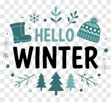Hello Winter Seasonal Greeting PNG