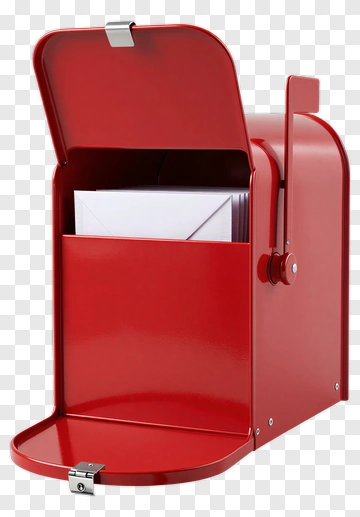 Red Mail Box With Open Lid PNG