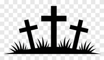 Three Crosses In A Graveyard PNG
