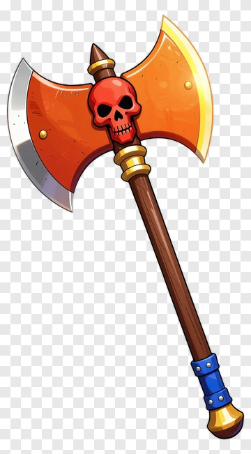 Skull Battle Axe PNG