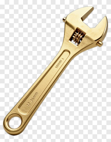 Gold Adjustable Wrench PNG