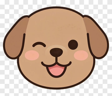 Cute Cartoon Puppy Winking PNG