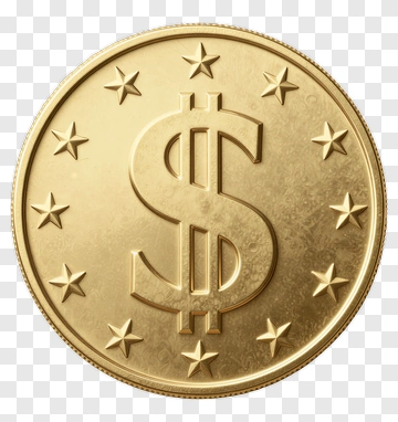 Gold Coin With Dollar Sign PNG