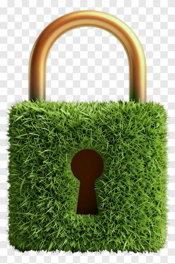 Grass Covered Padlock PNG