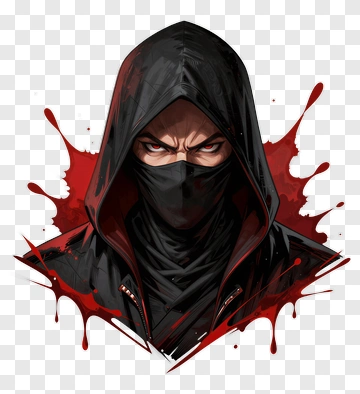 Ninja With Blood Splatter PNG