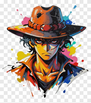 Anime Pirate Character With Hat PNG