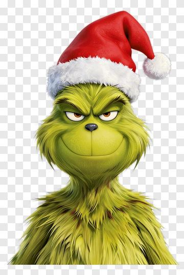 The Grinch Wearing A Santa Hat PNG