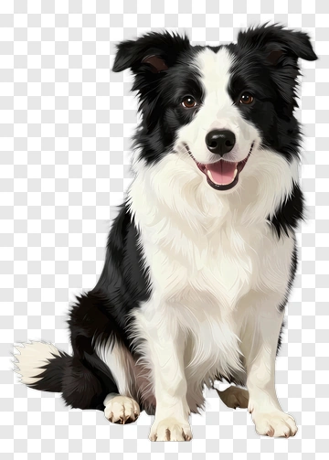Border Collie Sitting PNG