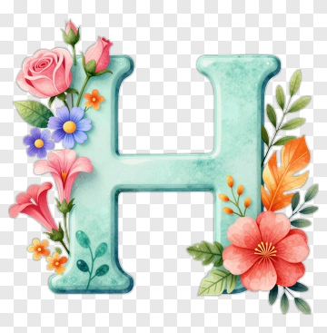 Floral Letter H PNG