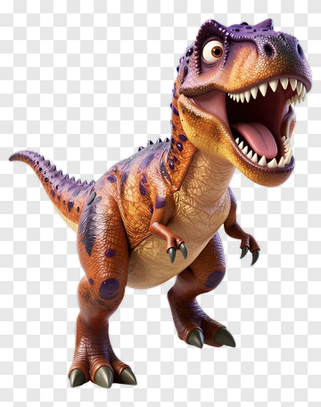 Cartoon Tyrannosaurus Rex With Spikes And Open Mouth PNG