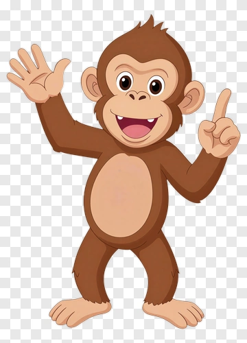 Happy Monkey Waving PNG