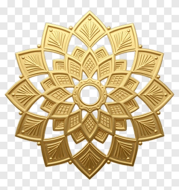 Golden Mandala Design PNG