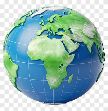 Earth Globe With Continents And Ocean PNG