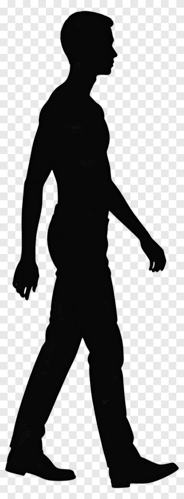 Black Silhouette Of A Walking Man PNG