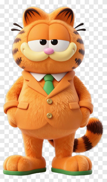 Garfield In Suit And Slippers PNG