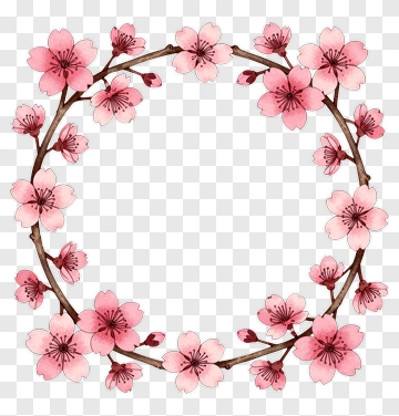 Cherry Blossom Wreath PNG