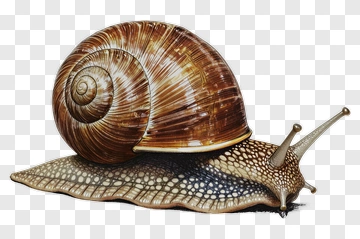 Realistic Snail Illustration PNG