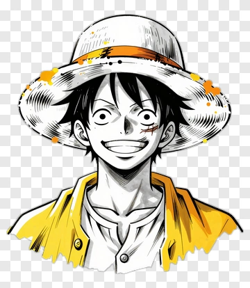 Luffy Smiling With Hat And Jacket PNG