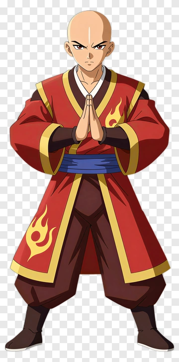 Anime Martial Artist In Red Robe PNG