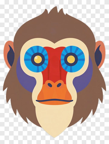 Monkey Face Illustration PNG