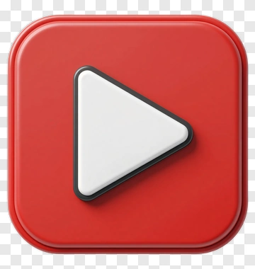 YouTube Logo In 3D Style PNG