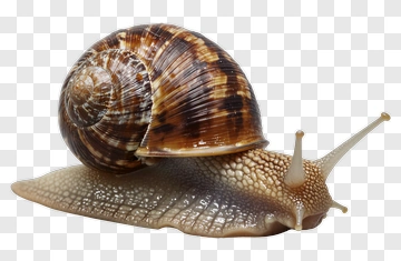 Snail With Detailed Shell And Body PNG