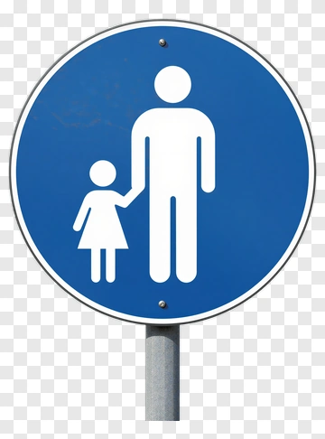 Pedestrian Sign With Adult And Child PNG